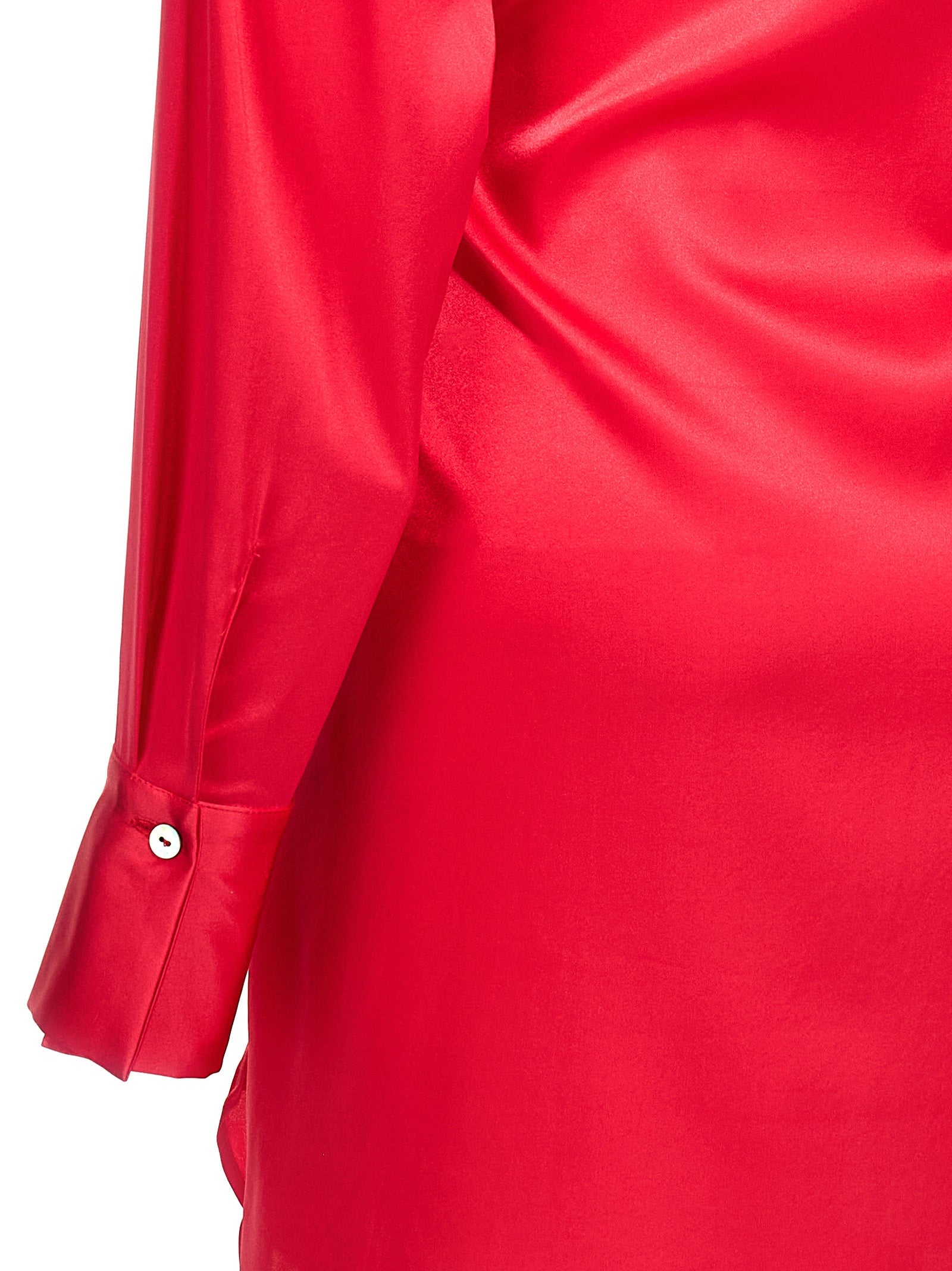 LE TWINS Kurzes Fuchsia-Seidenkleid