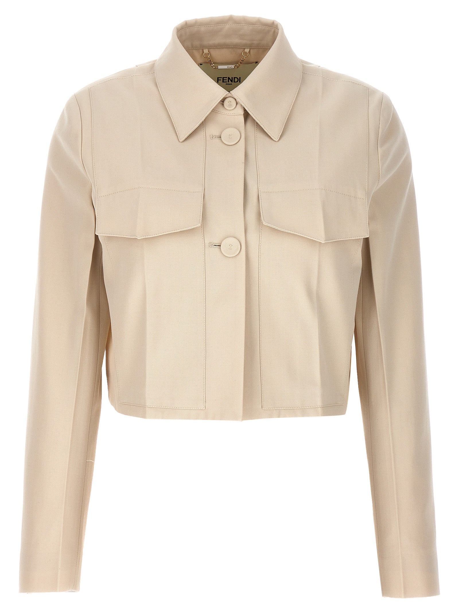 Fendi Beige Wollmantel Lang