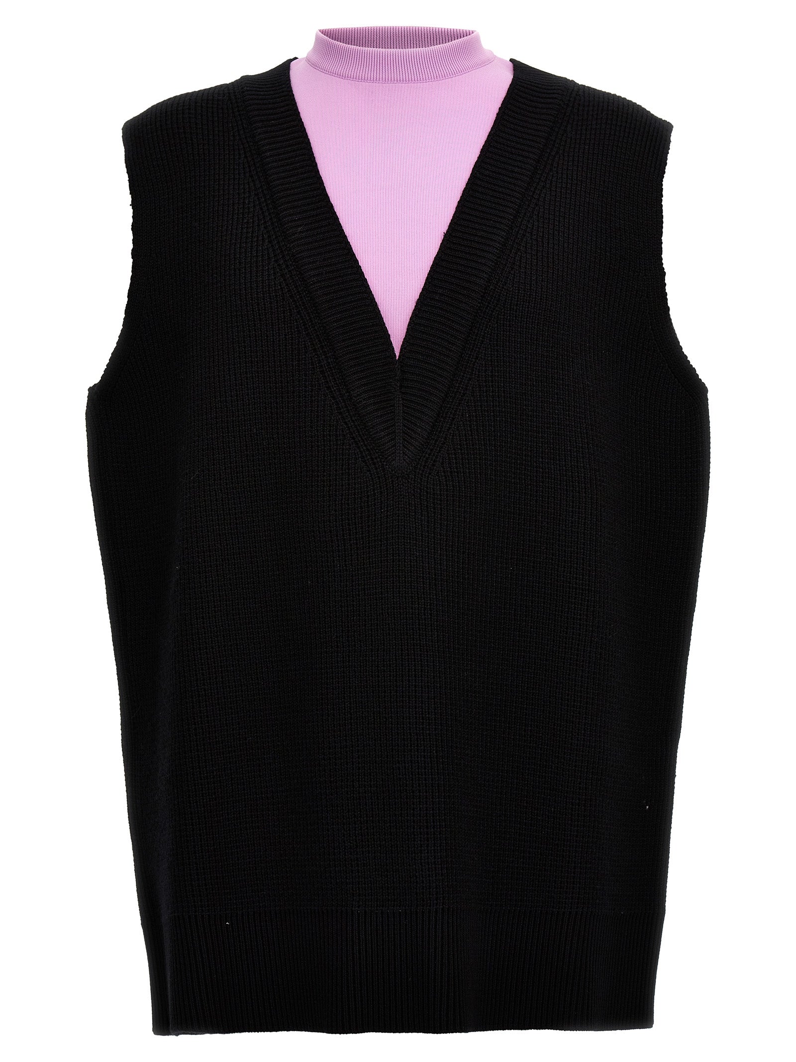 Jil Sander Ärmelloser Pullover aus mehrfarbiger Wolle