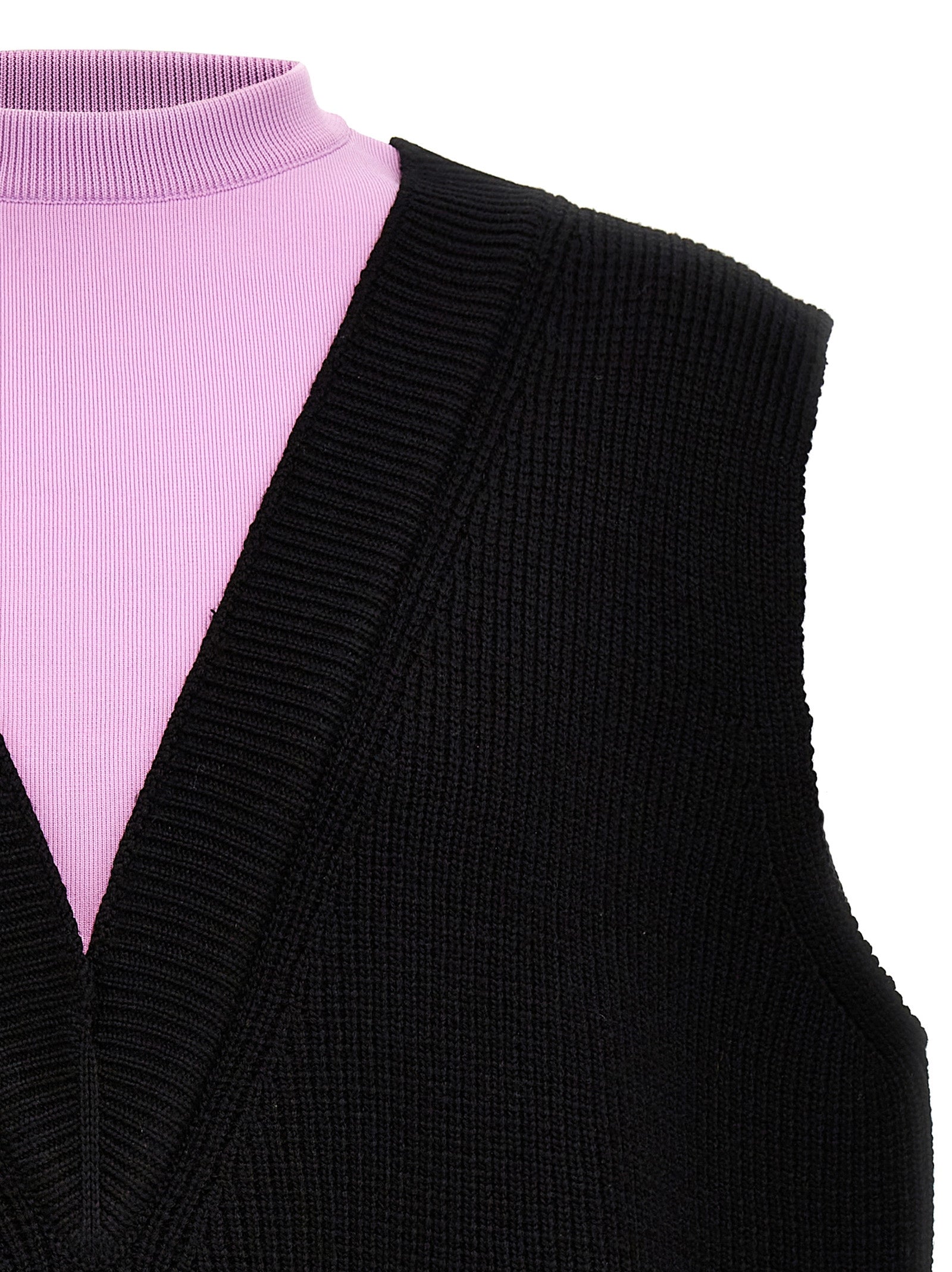 Jil Sander Ärmelloser Pullover aus mehrfarbiger Wolle