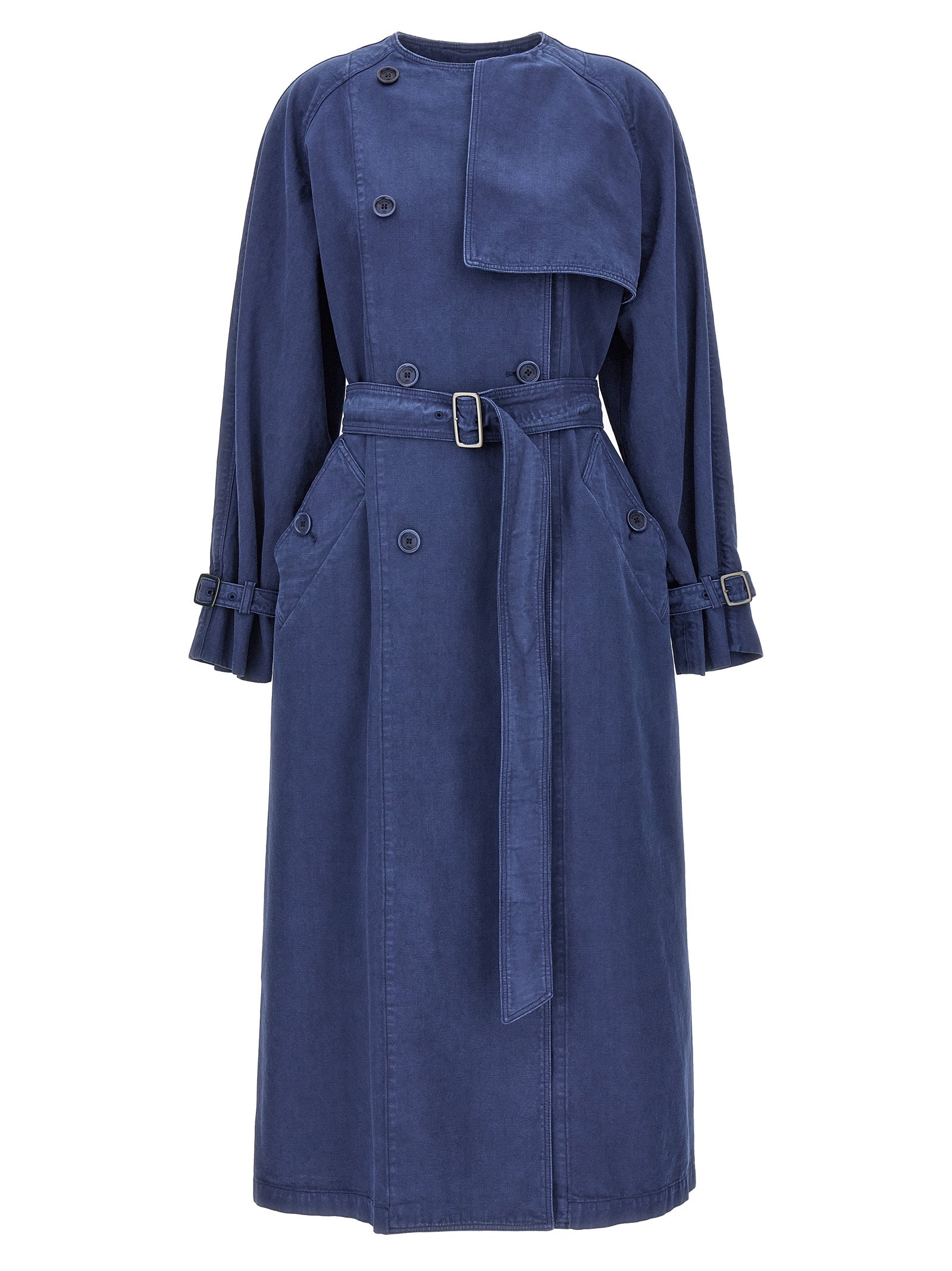 Max Mara Blauer Baumwollmantel