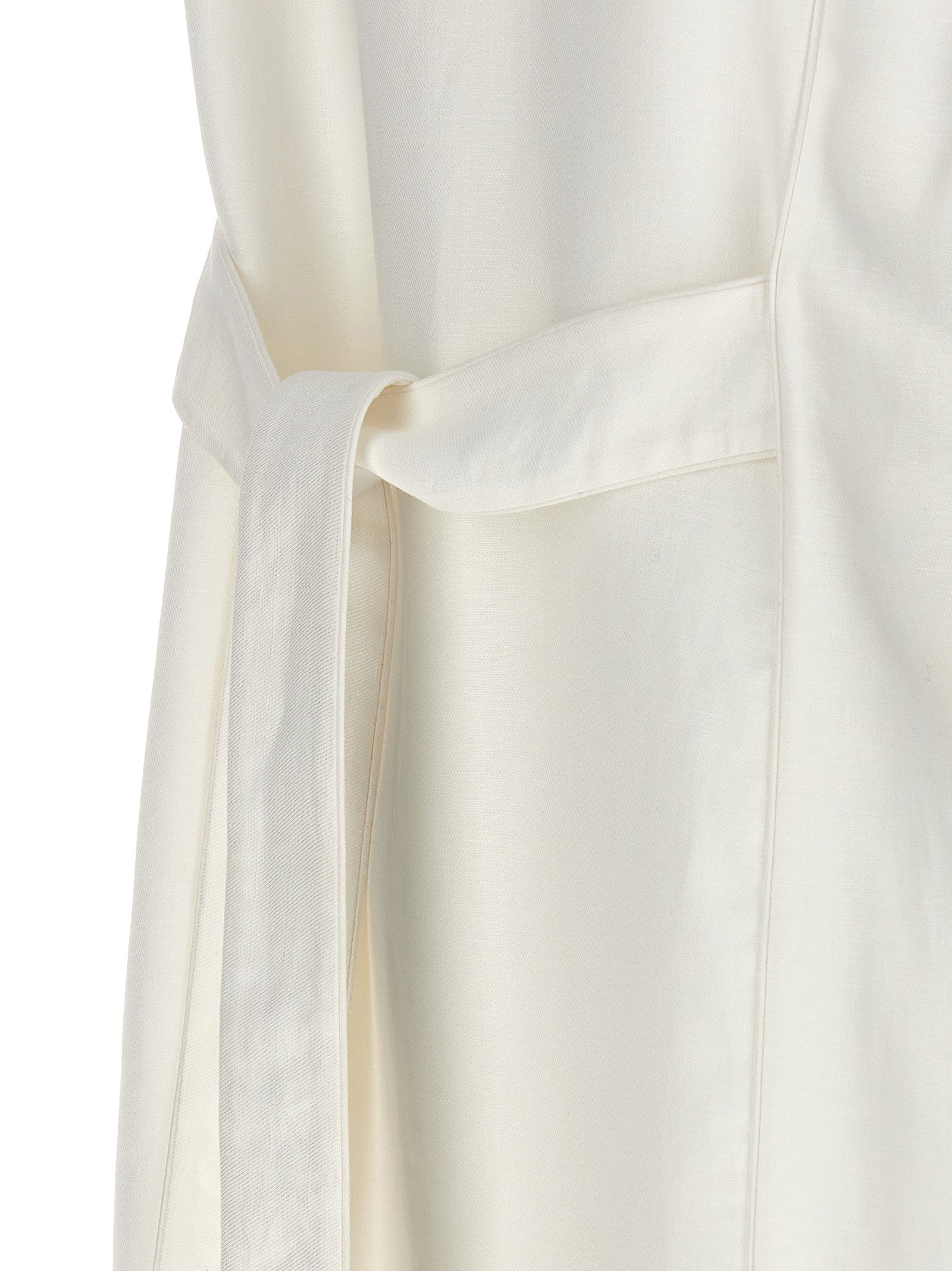 Max Mara Ärmellose weiße Leinenjacke