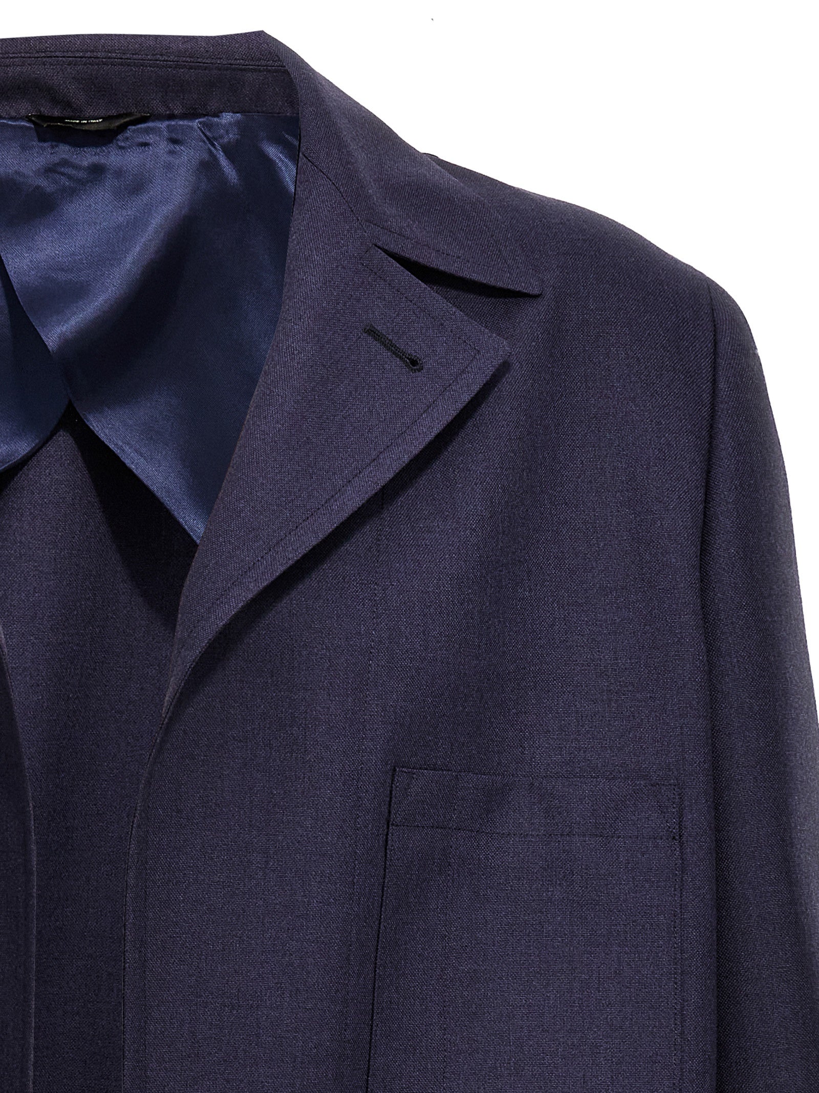 Fendi Blaue Jacke aus reiner Schurwolle in voller Länge