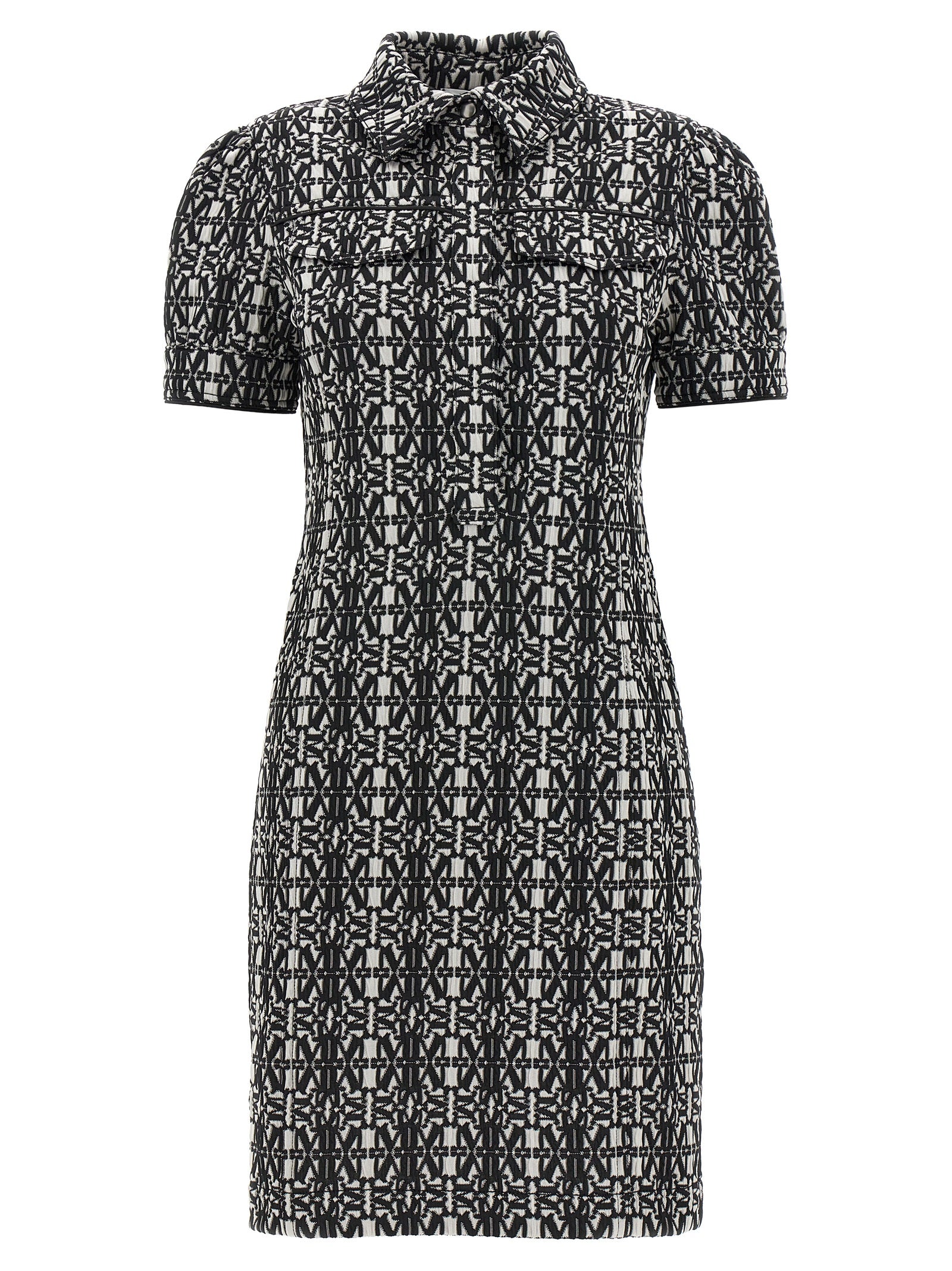 Max Mara Kurzes Zweifarben-Polyesterkleid