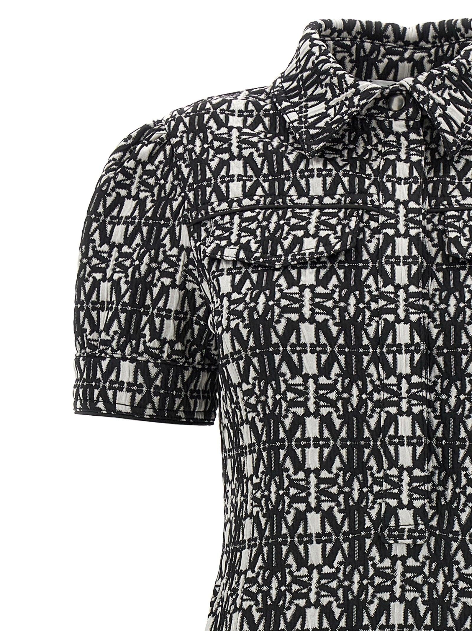 Max Mara Kurzes Zweifarben-Polyesterkleid
