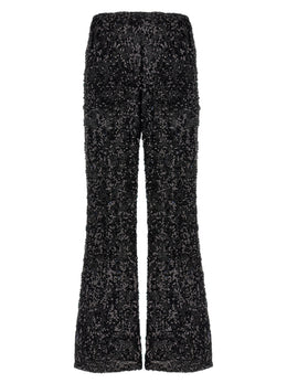 LE TWINS Schwarze Hose aus Polyester mit ausgestelltem Bein
