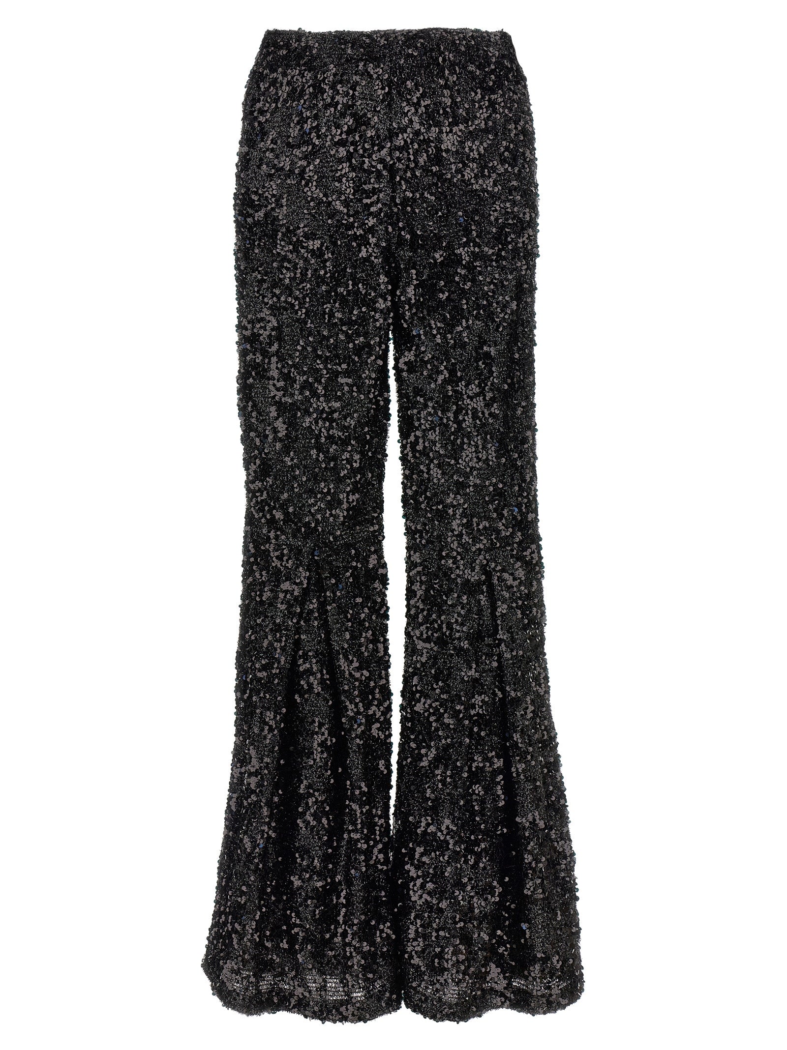 LE TWINS Schwarze Hose aus Polyester mit ausgestelltem Bein