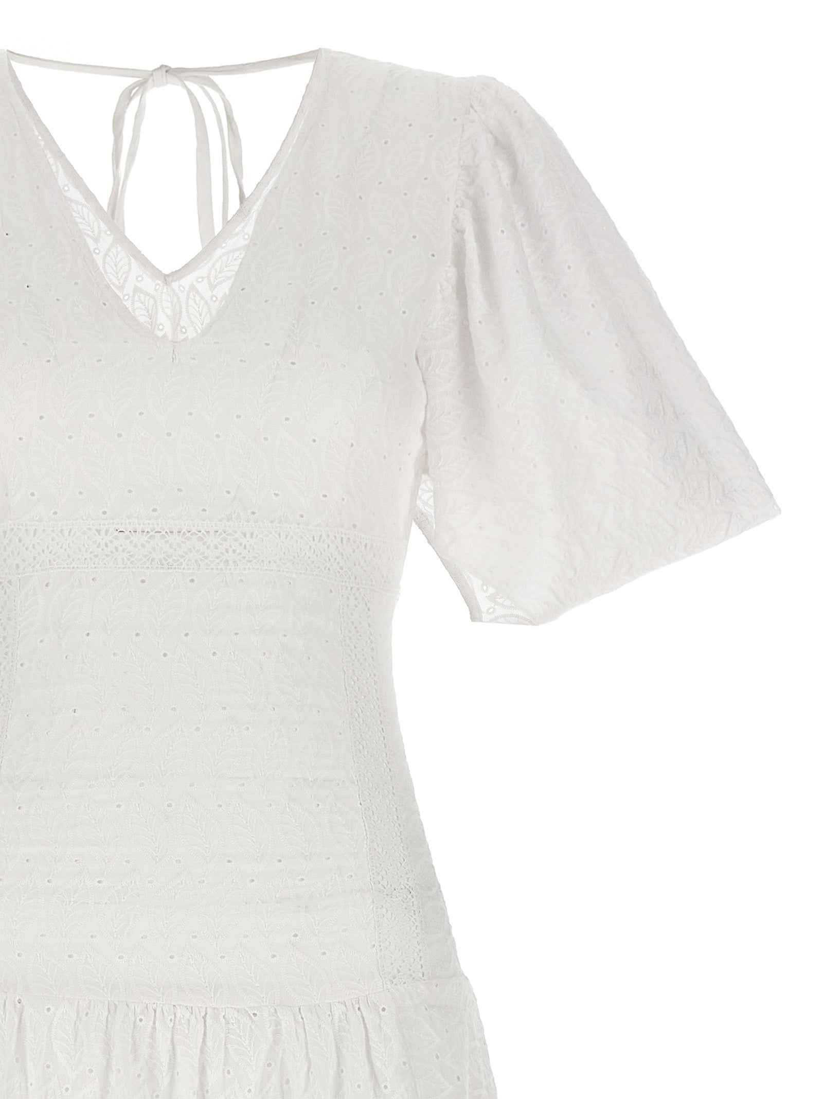 LE TWINS Weißes Baumwoll-Maxikleid