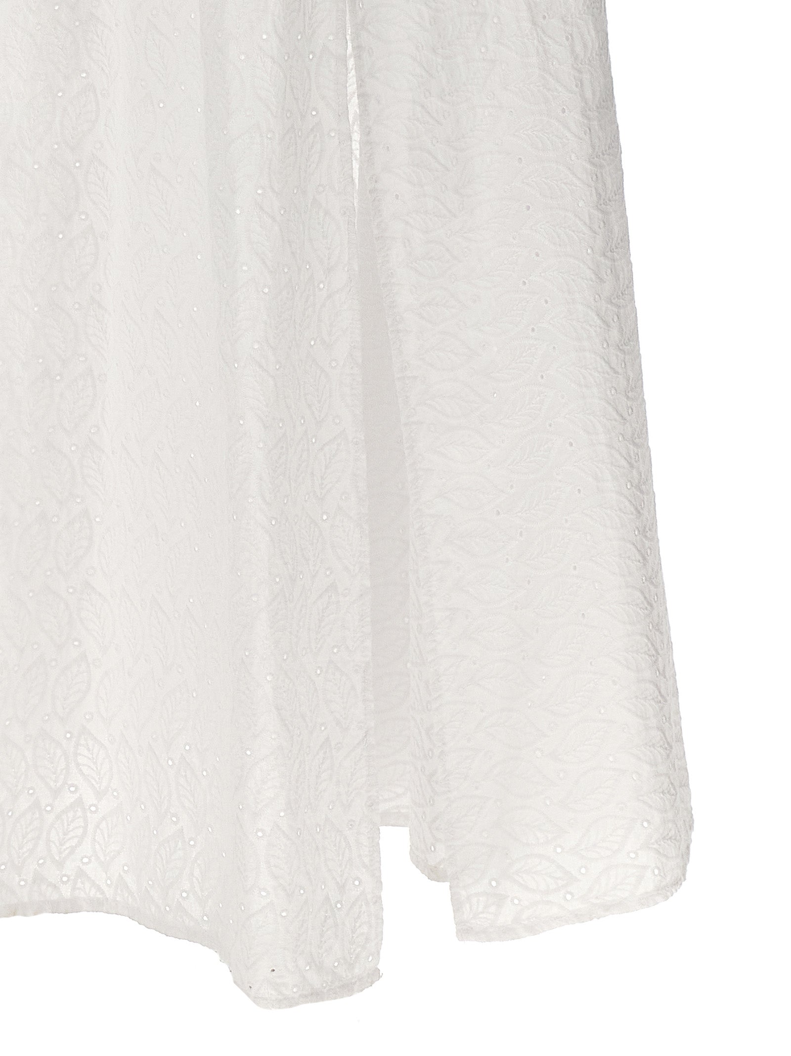 LE TWINS Weißes Baumwoll-Maxikleid