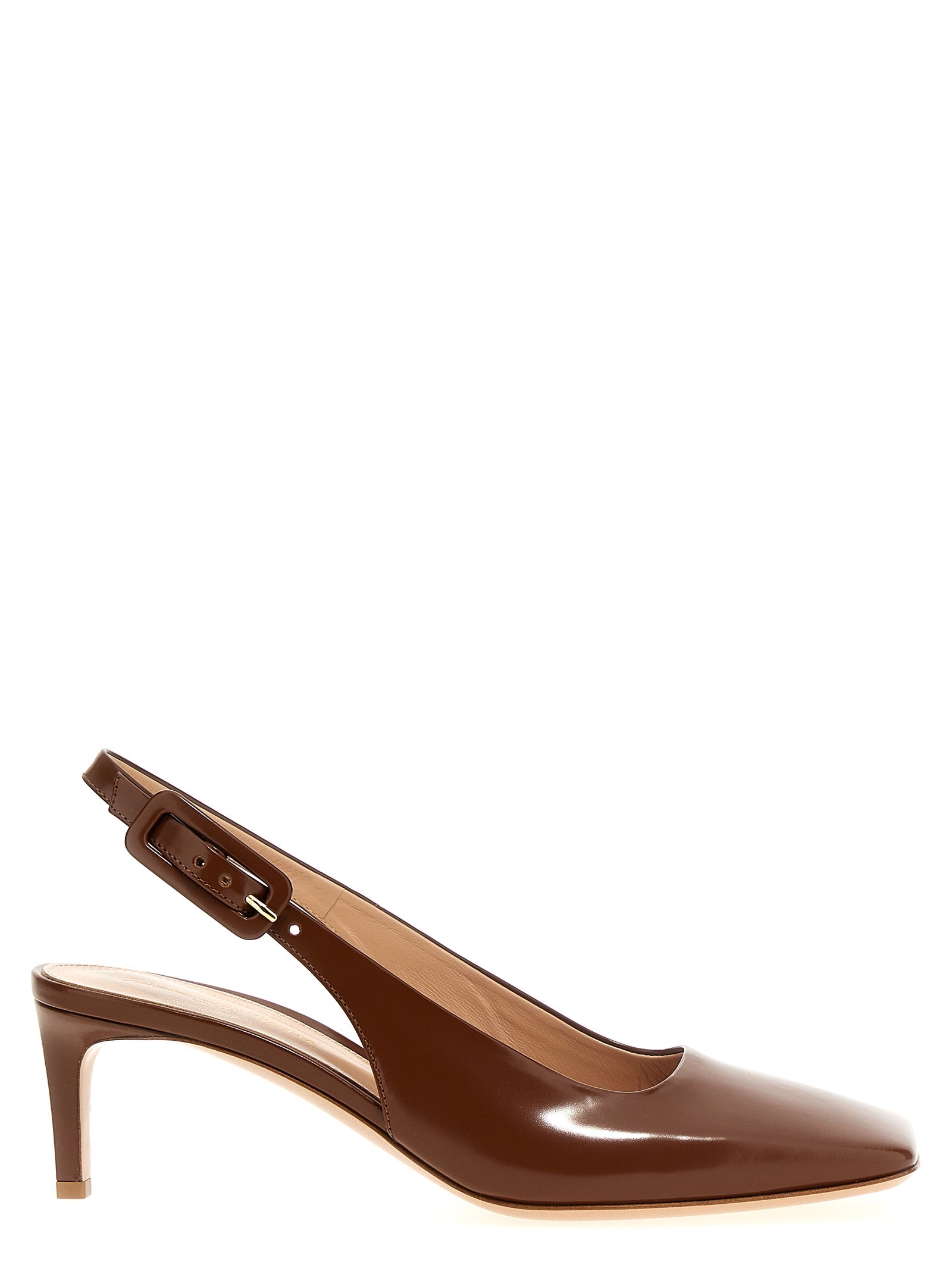 Gianvito Rossi Braune Ziegenleder Pumps mit mittlerem Absatz