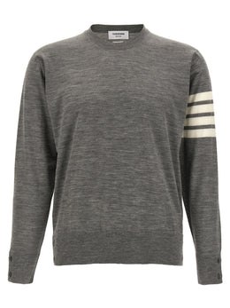 Thom Browne Grauer Cardigan aus reiner Schurwolle
