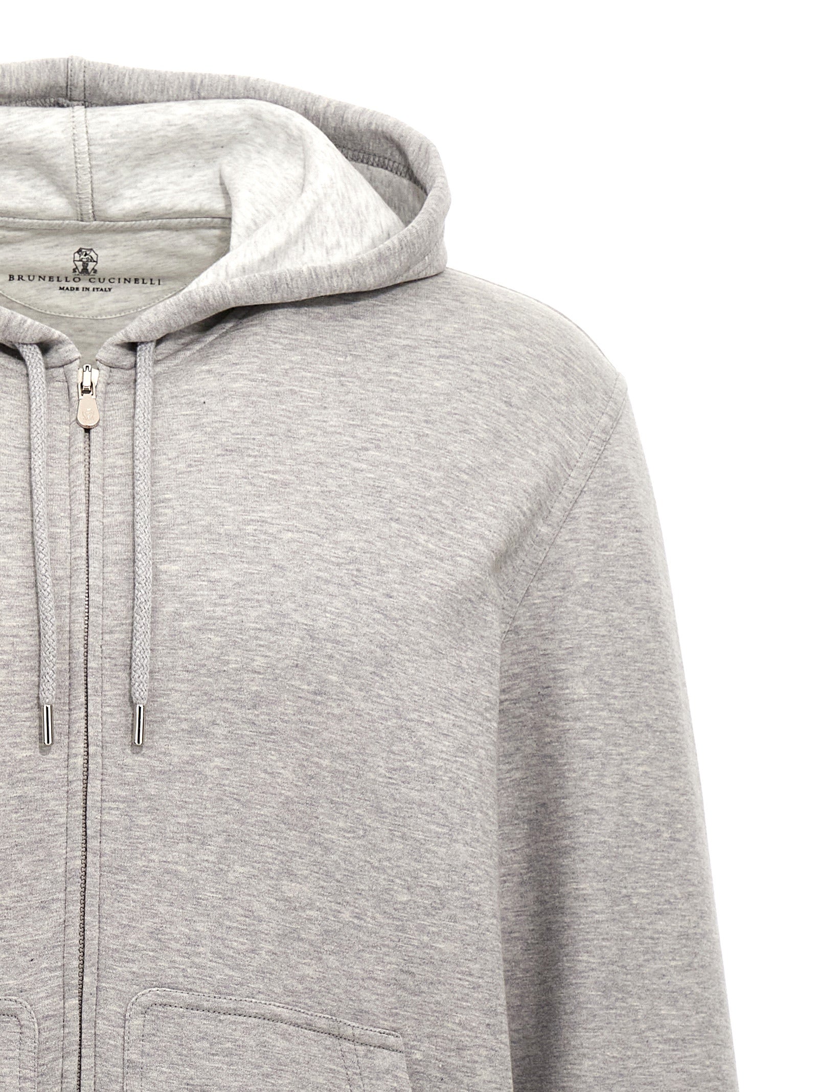 Brunello Cucinelli Grauer Baumwollpullover