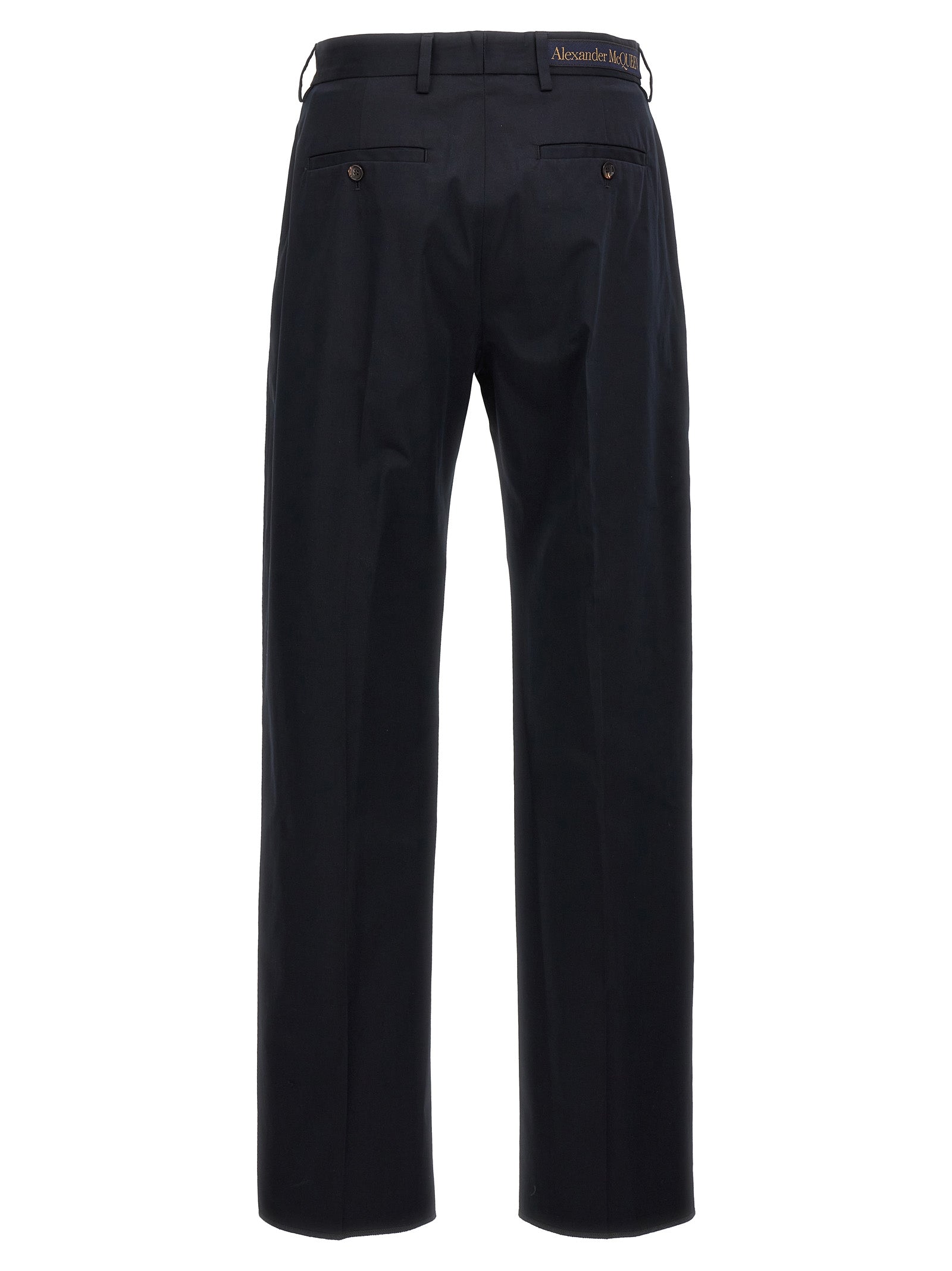 Alexander McQueen Blaue Baumwoll-Freizeithose