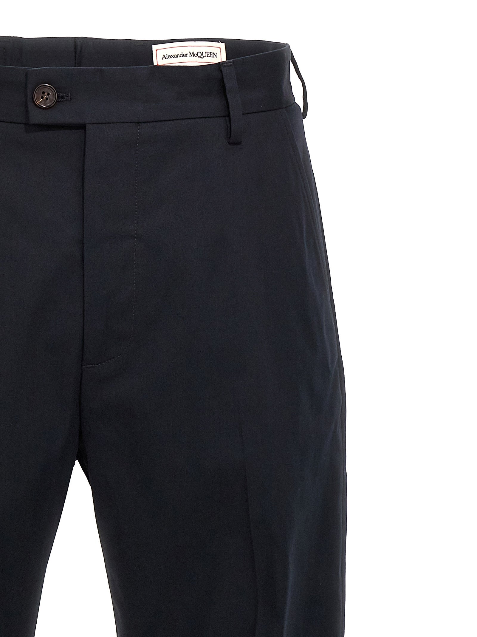 Alexander McQueen Blaue Baumwoll-Freizeithose