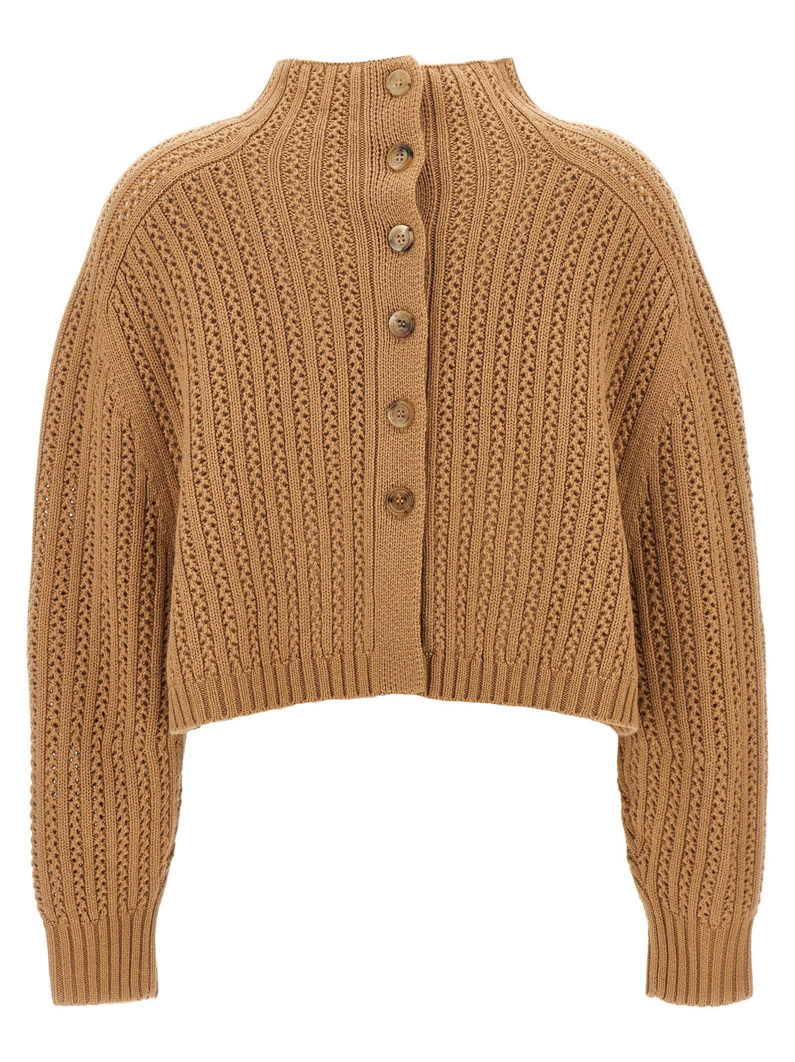Max Mara Beige Wollstrickjacke