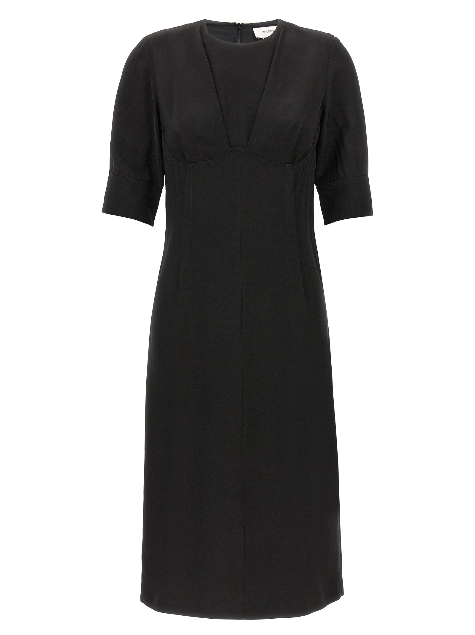 Sportmax Schwarzes Midikleid aus Viskose