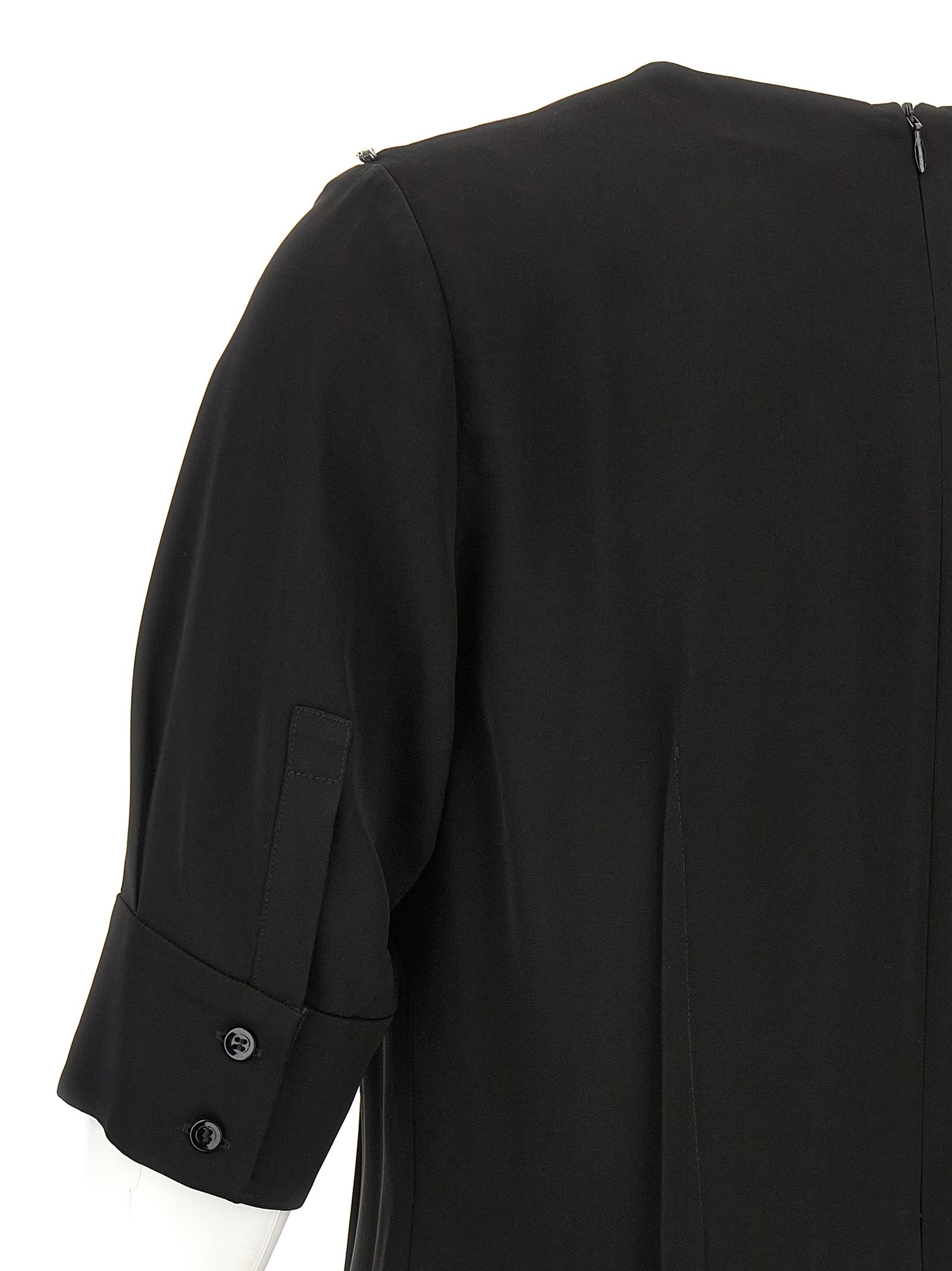 Sportmax Schwarzes Midikleid aus Viskose