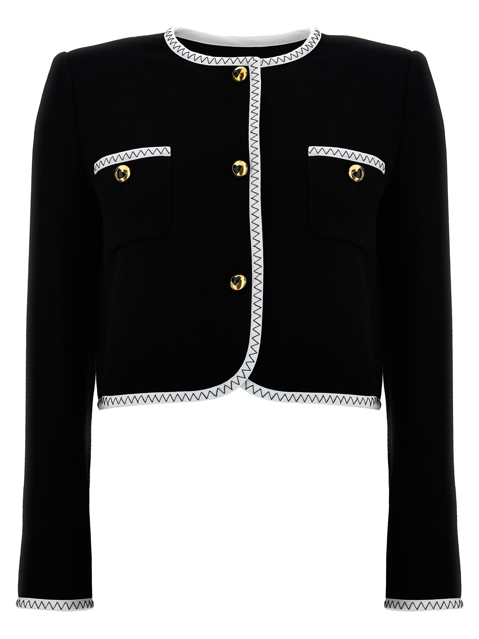 Moschino Zweifarbige Viskose-Jacke in voller Länge