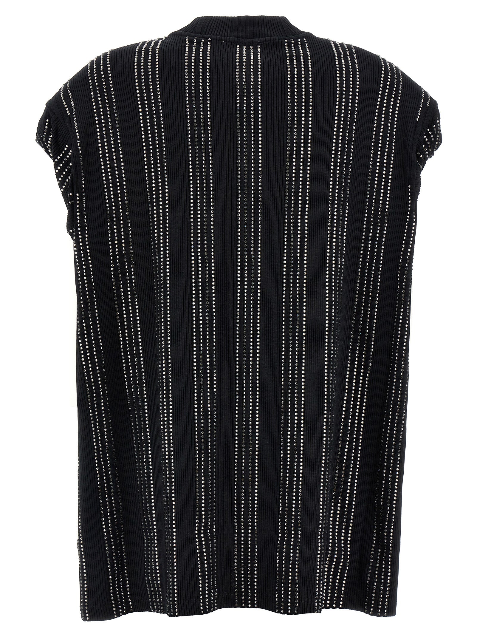 The Attico Schwarzes kurzes Baumwollkleid