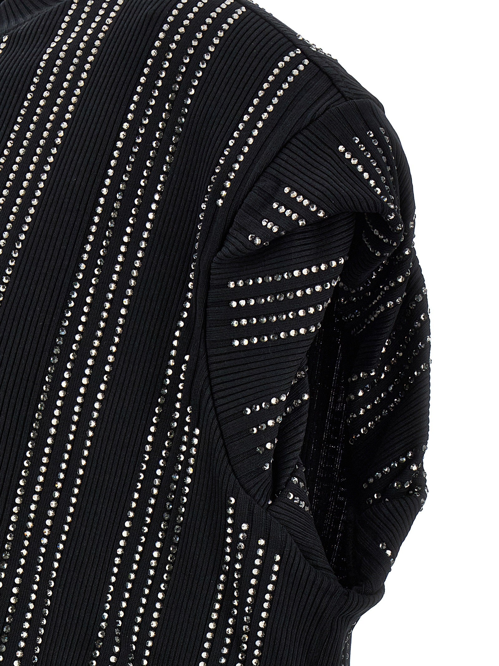The Attico Schwarzes kurzes Baumwollkleid
