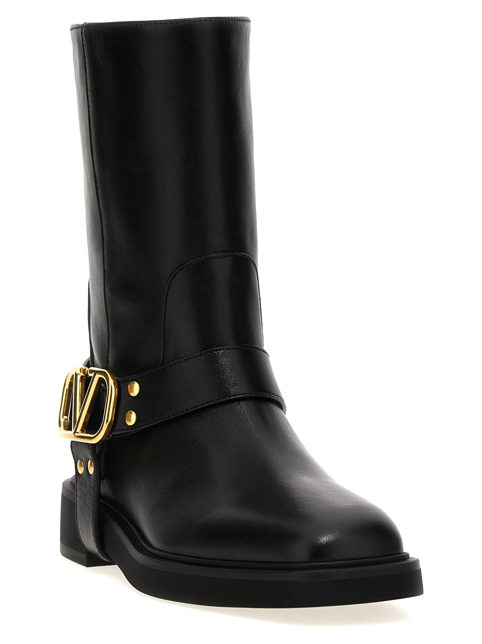 Valentino Garavani Schwarze Stiefeletten aus Kalbsleder
