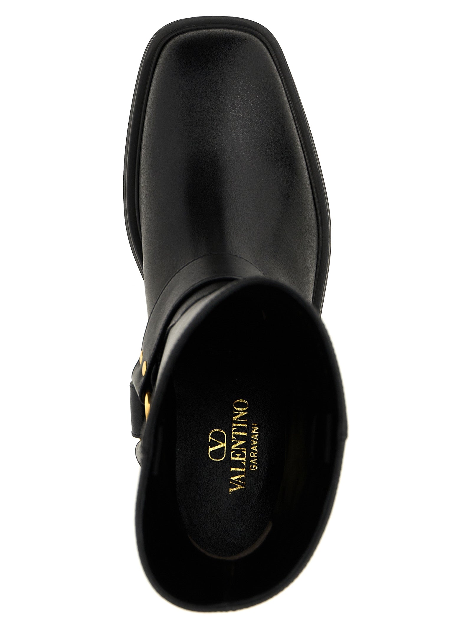 Valentino Garavani Schwarze Stiefeletten aus Kalbsleder