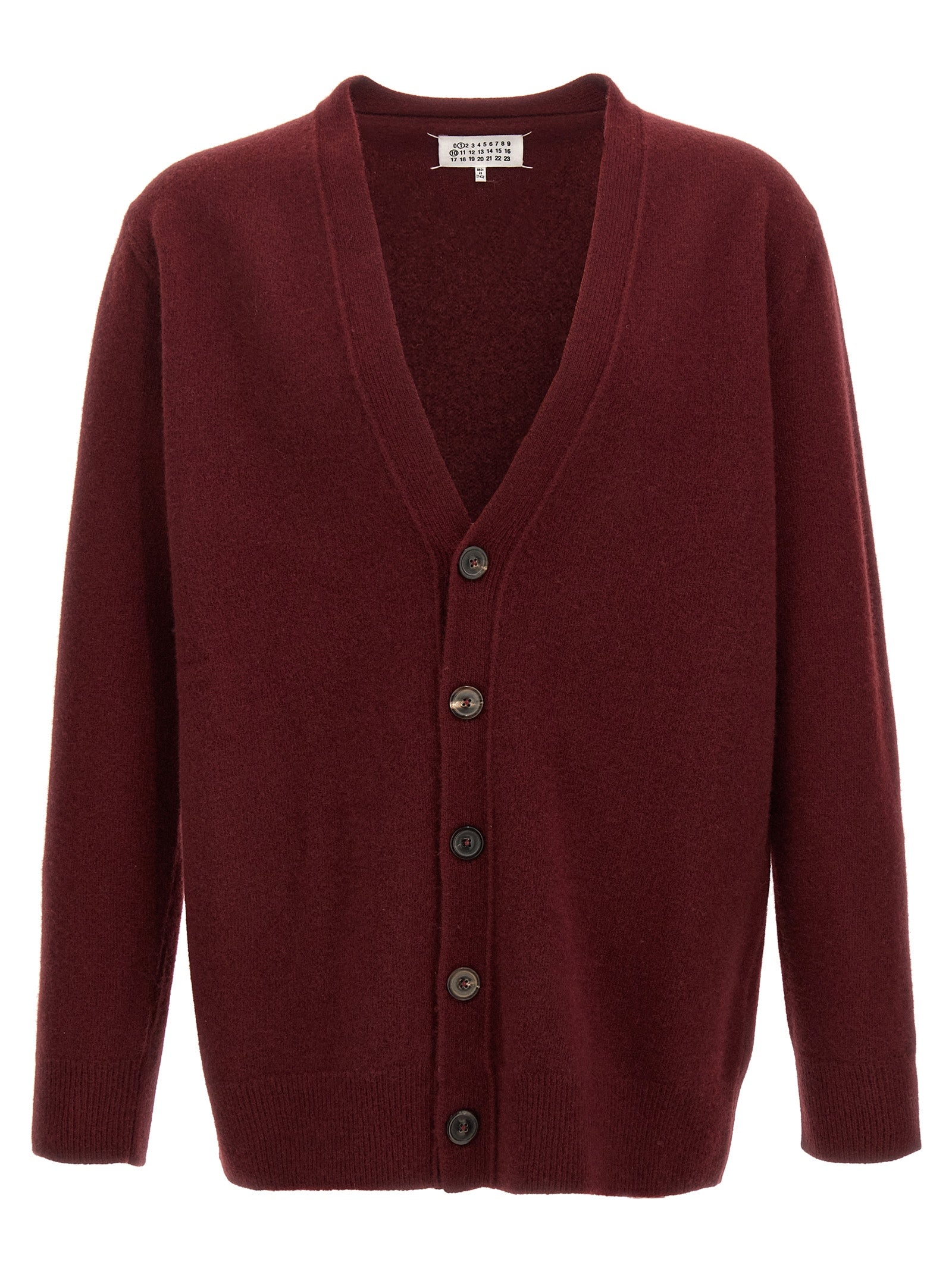 Maison Margiela Bordeaux Woll-Strickjacke