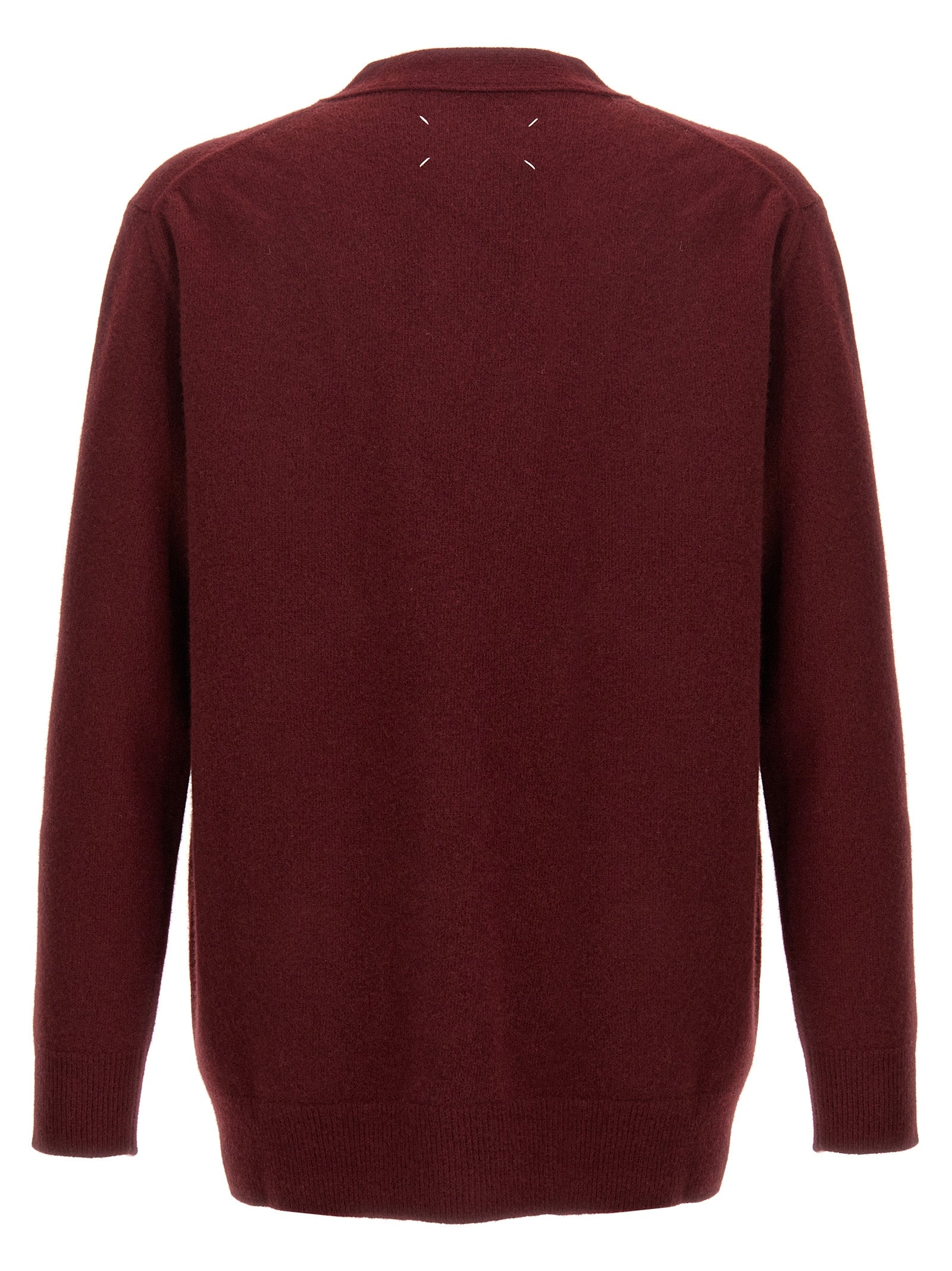 Maison Margiela Bordeaux Woll-Strickjacke