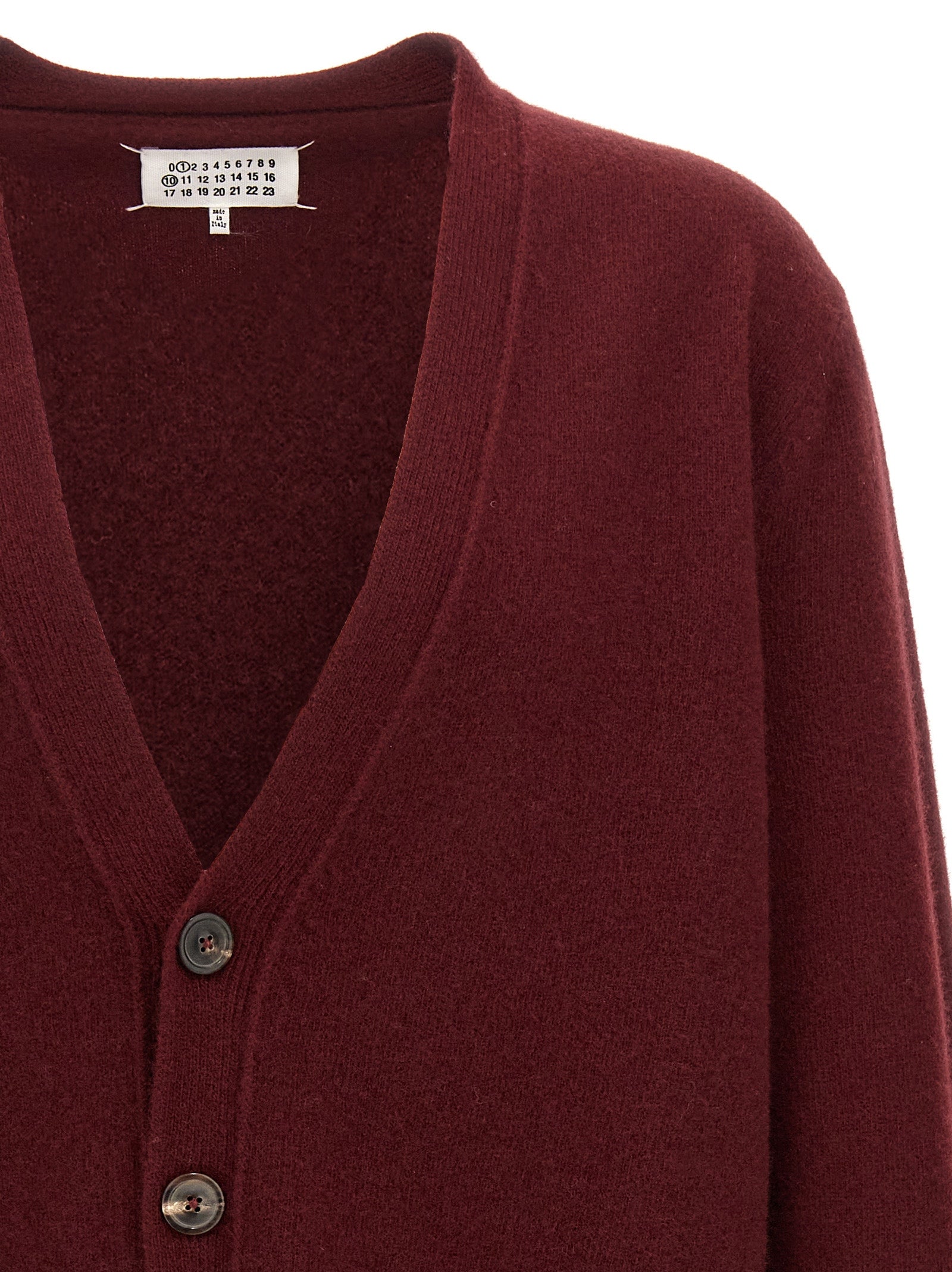 Maison Margiela Bordeaux Woll-Strickjacke