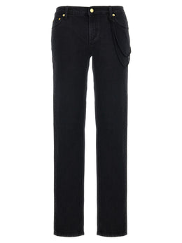 Darkpark Schwarze Baumwoll-Jeans mit geradem Bein