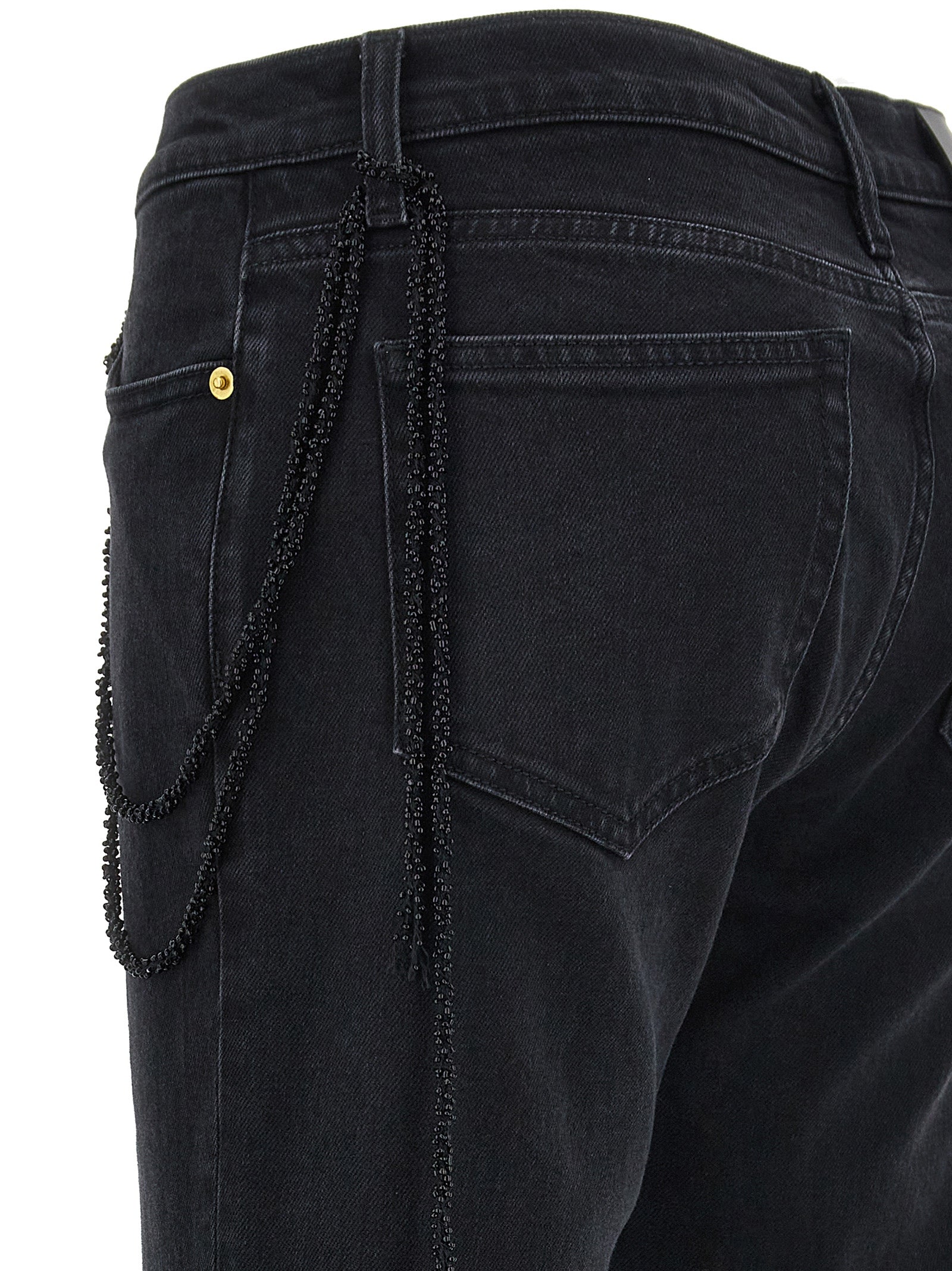 Darkpark Schwarze Baumwoll-Jeans mit geradem Bein