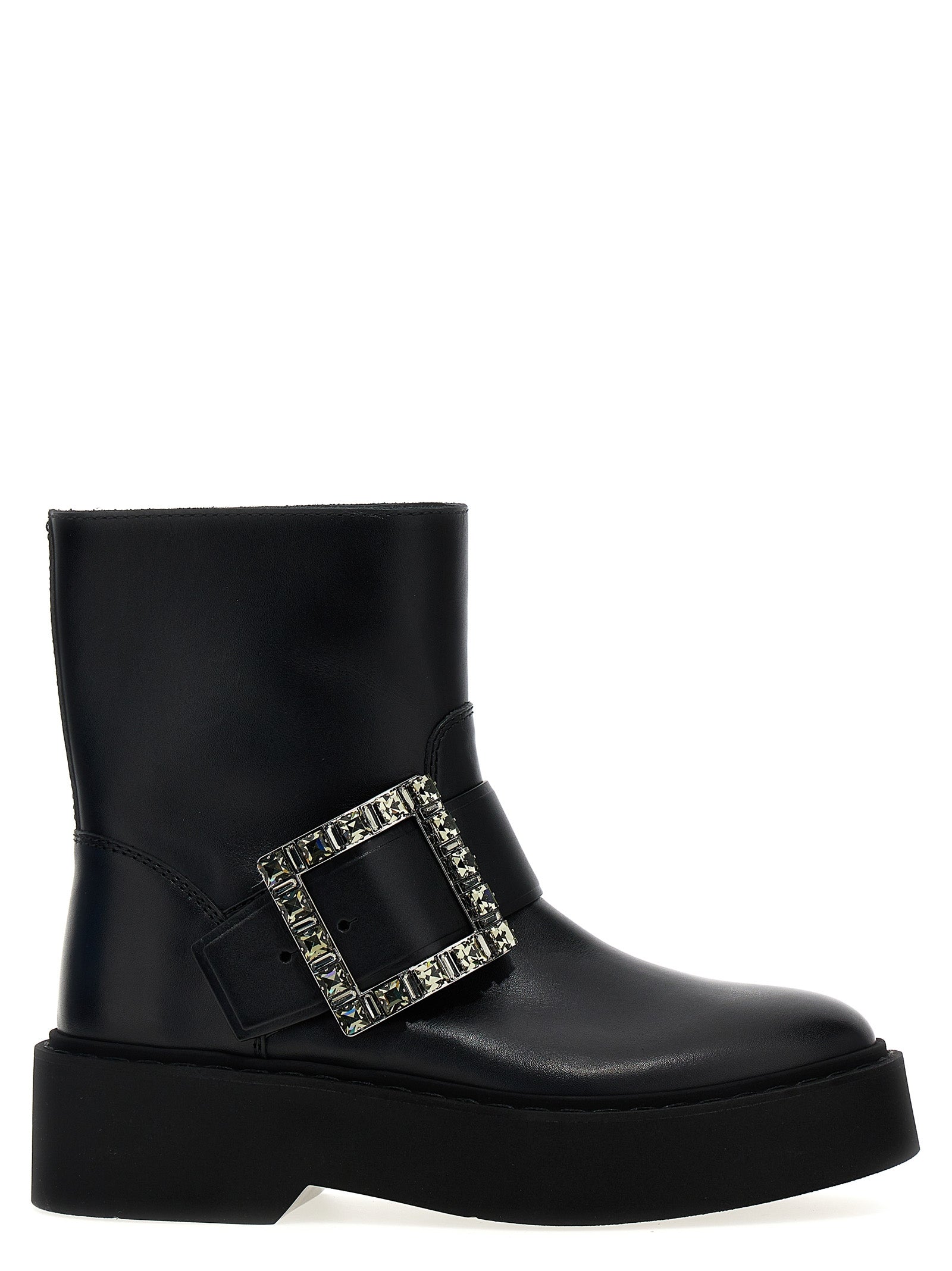 Roger Vivier Schwarze Stiefeletten aus Kalbsleder