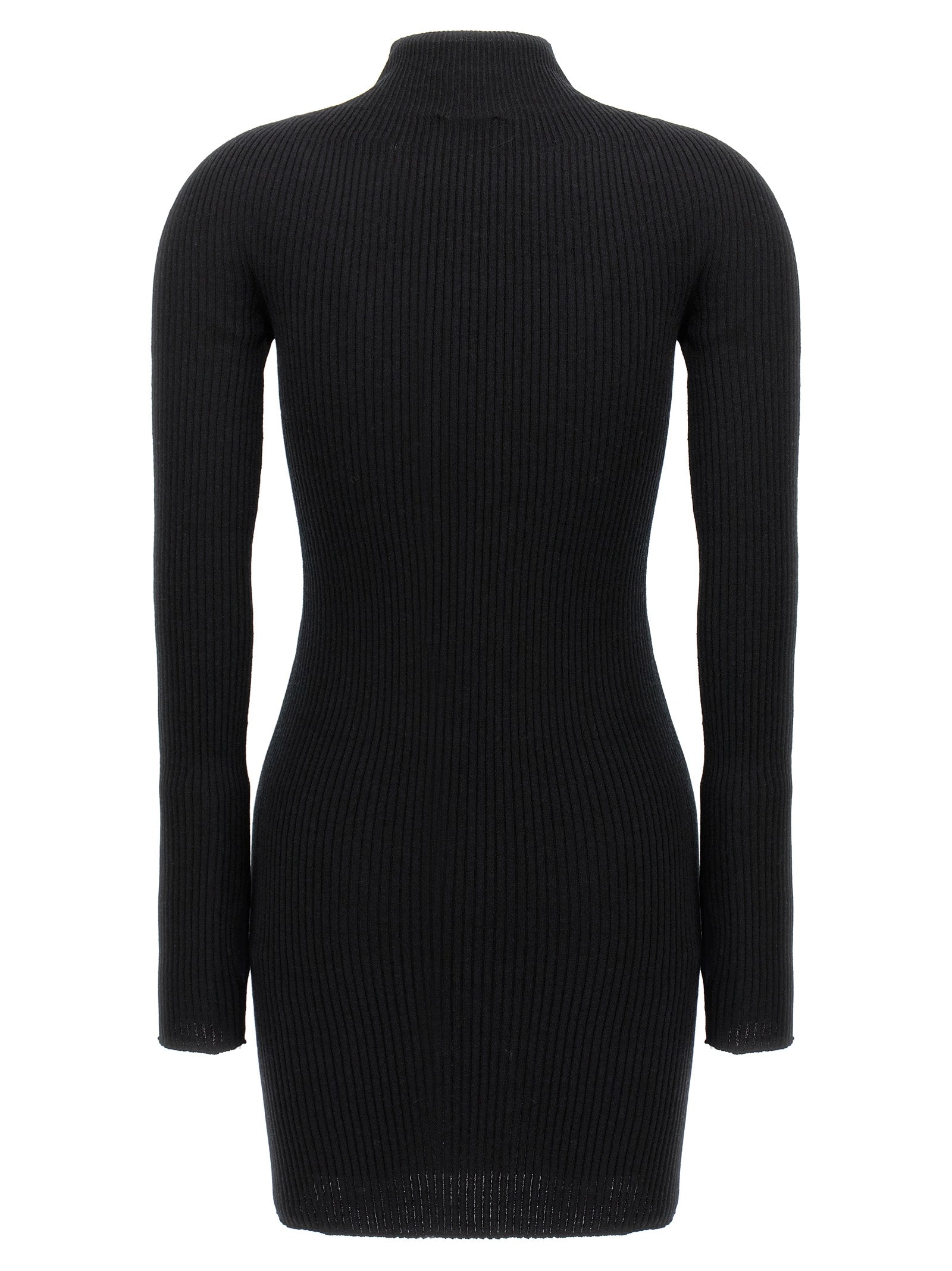 Courrèges Schwarzes kurzes Baumwollkleid