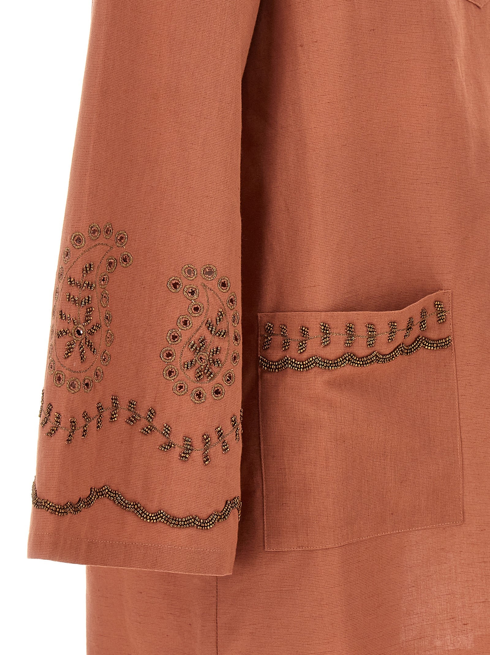 Fortela Kurzes Kleid aus Baumwolle in Bordeaux