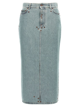 Moschino Blaue Baumwoll-Midirock