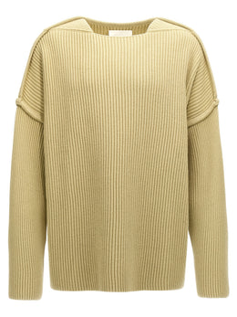Jil Sander Zweifarbige Wollstrickjacke