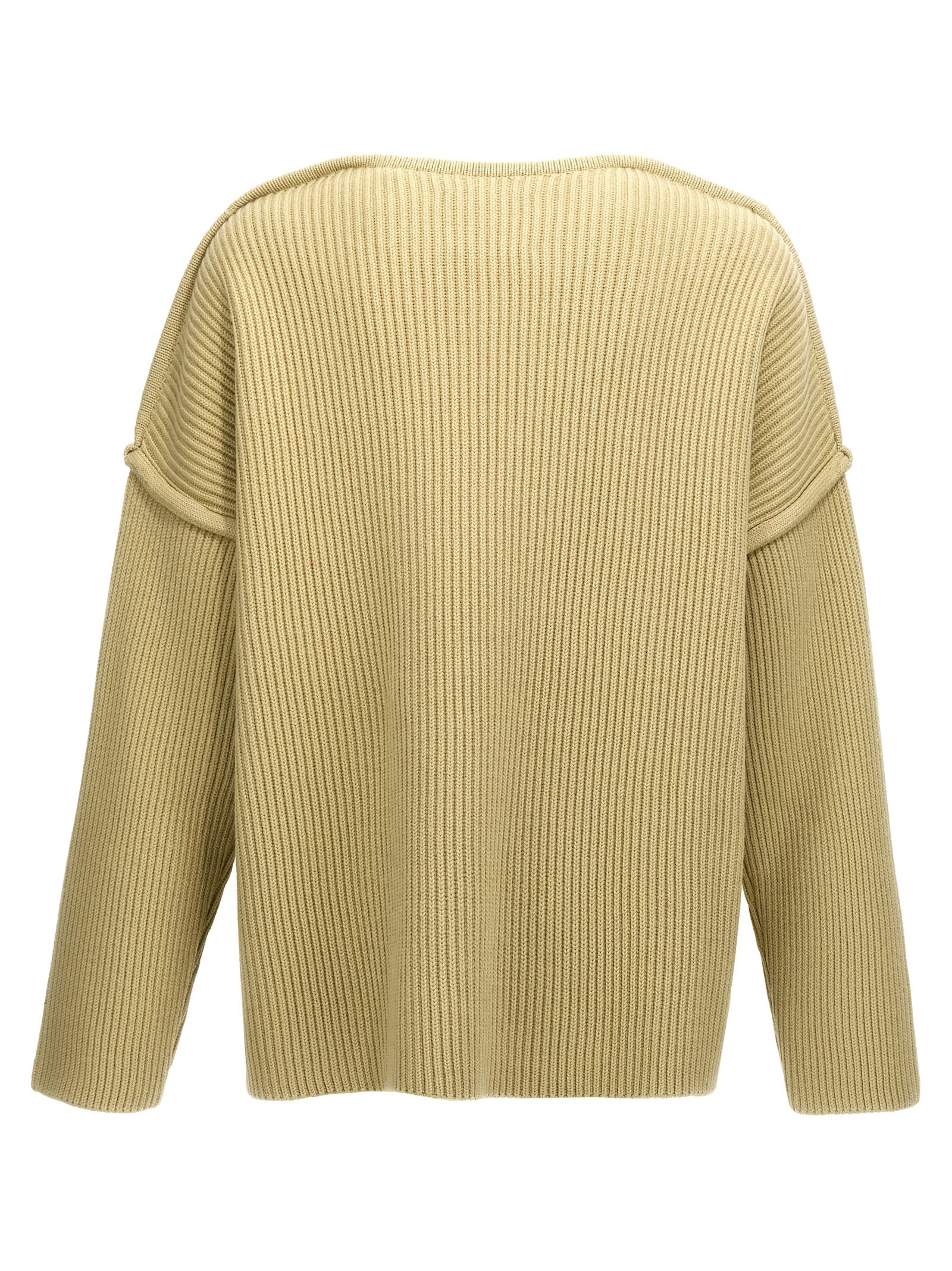 Jil Sander Zweifarbige Wollstrickjacke