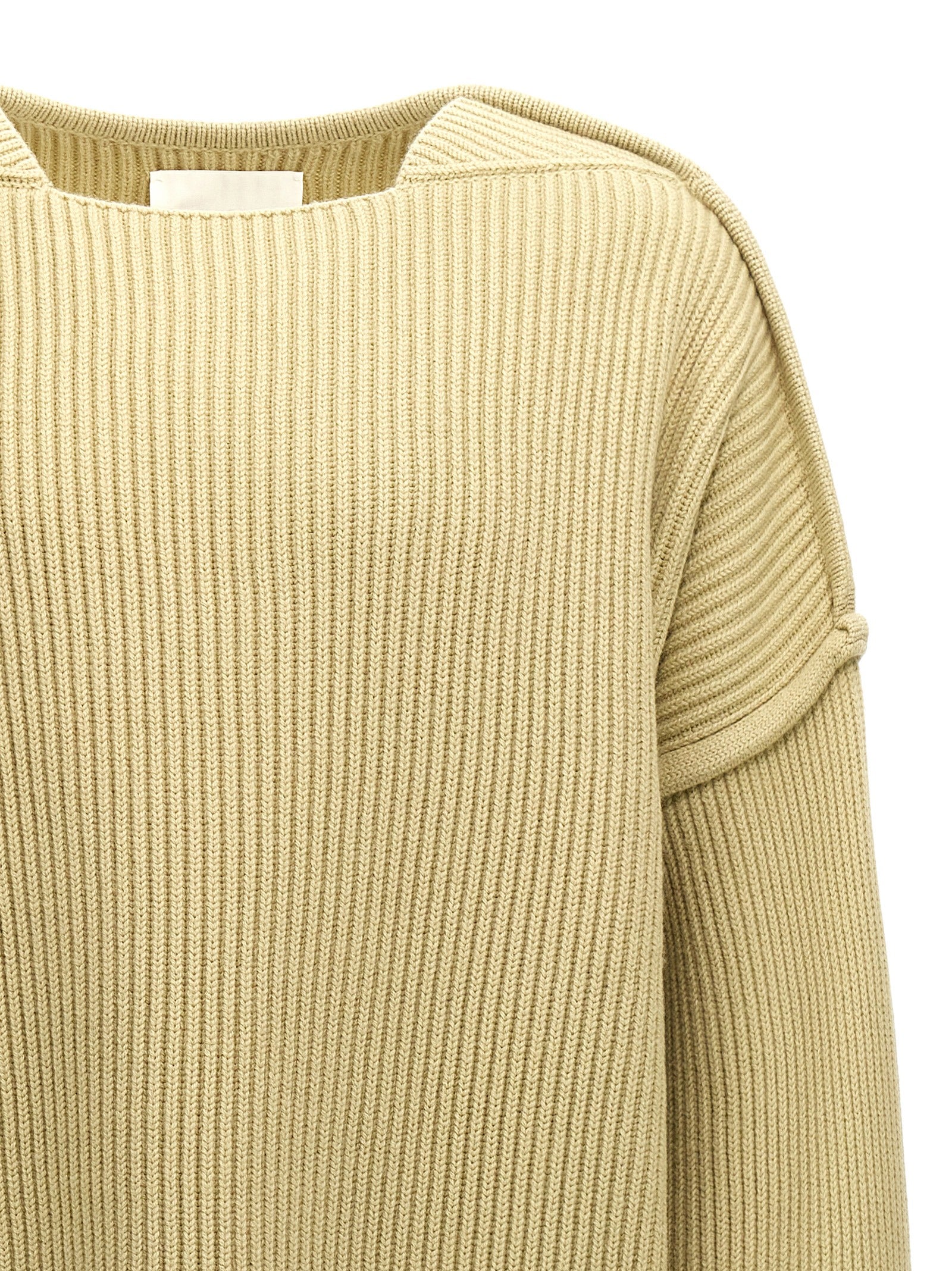 Jil Sander Zweifarbige Wollstrickjacke