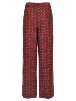 Moschino Bordeaux Seiden-Freizeithose