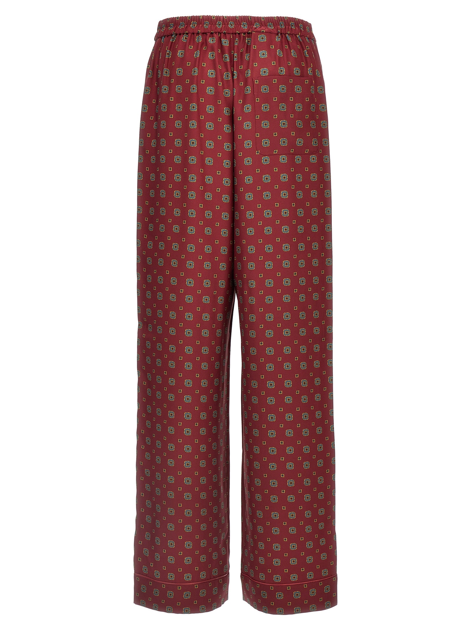 Moschino Bordeaux Seiden-Freizeithose