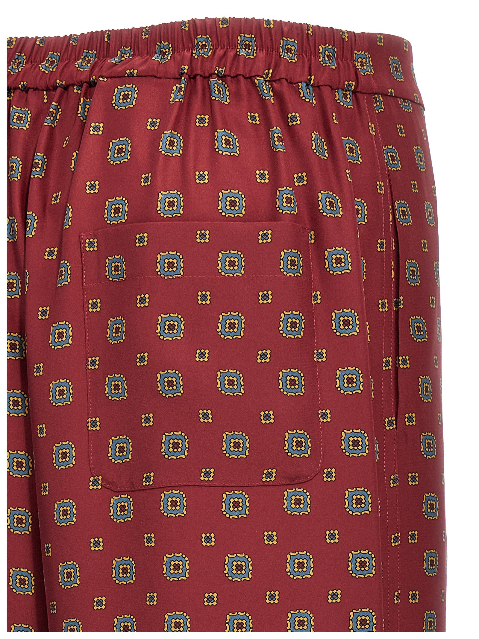 Moschino Bordeaux Seiden-Freizeithose