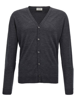 JOHN SMEDLEY Grauer Wollcardigan