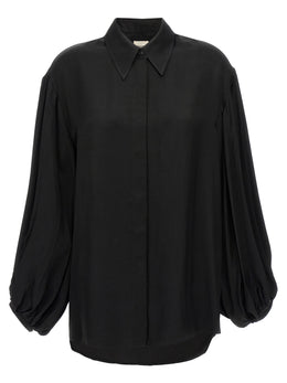 Khaite Schwarze Cupro-Bluse