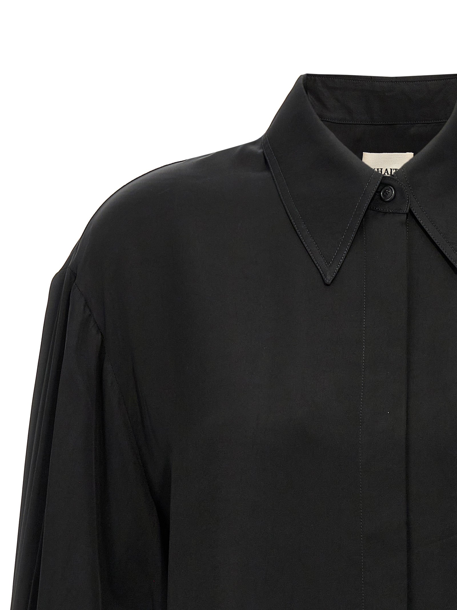 Khaite Schwarze Cupro-Bluse