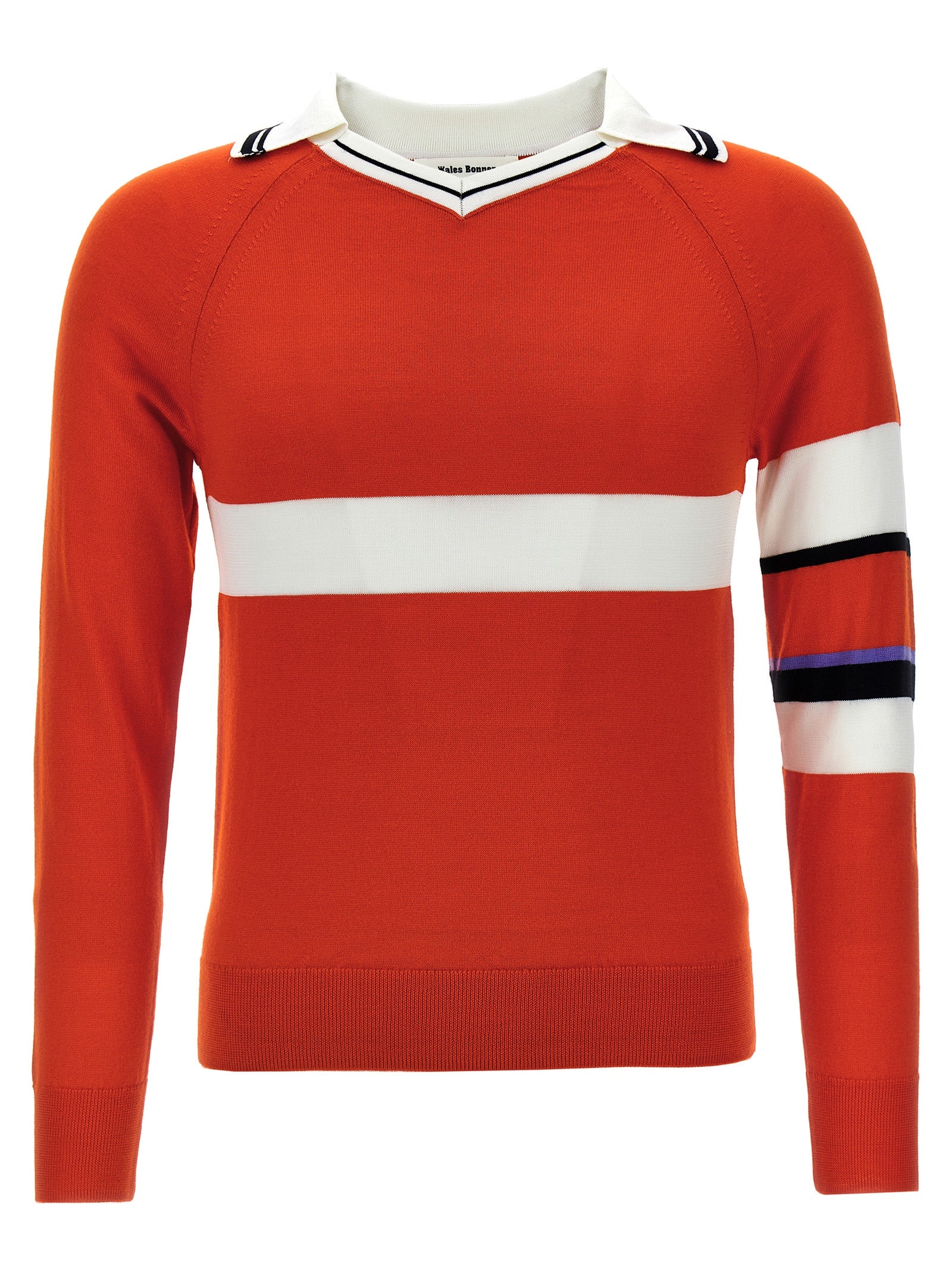 WALES BONNER Mehrfarbige Wollstrickjacke