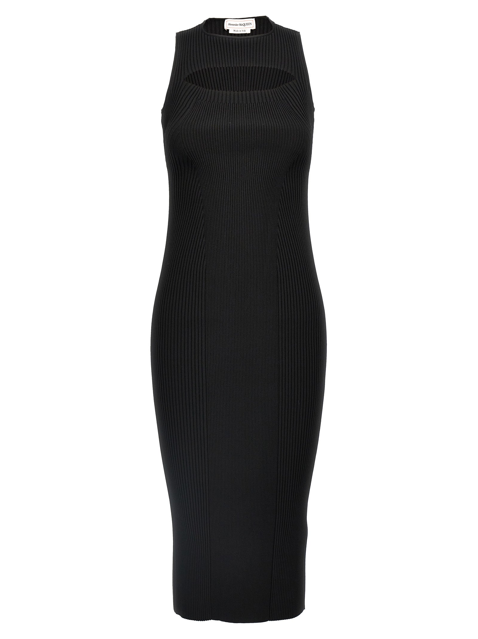 Alexander McQueen Schwarzes Midikleid aus Viskose