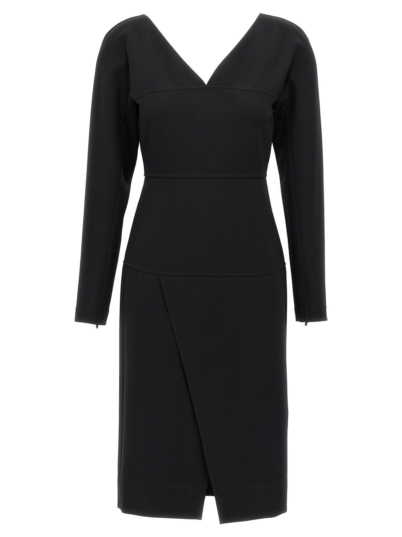 Fendi Schwarzes Midikleid aus Viskose