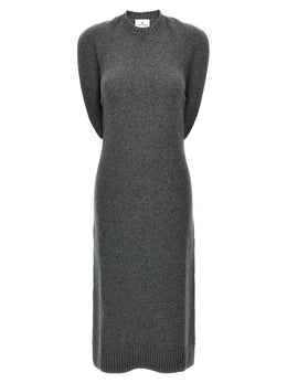 Courrèges Graues Wollkleid Midi