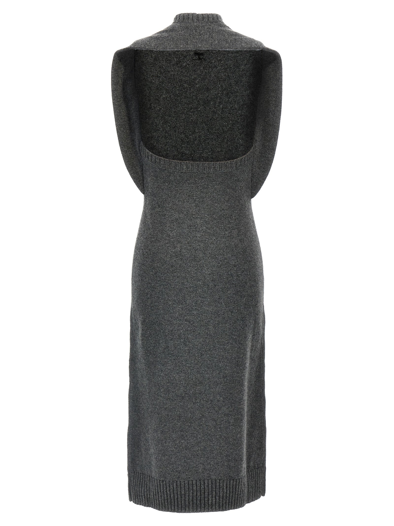 Courrèges Graues Wollkleid Midi
