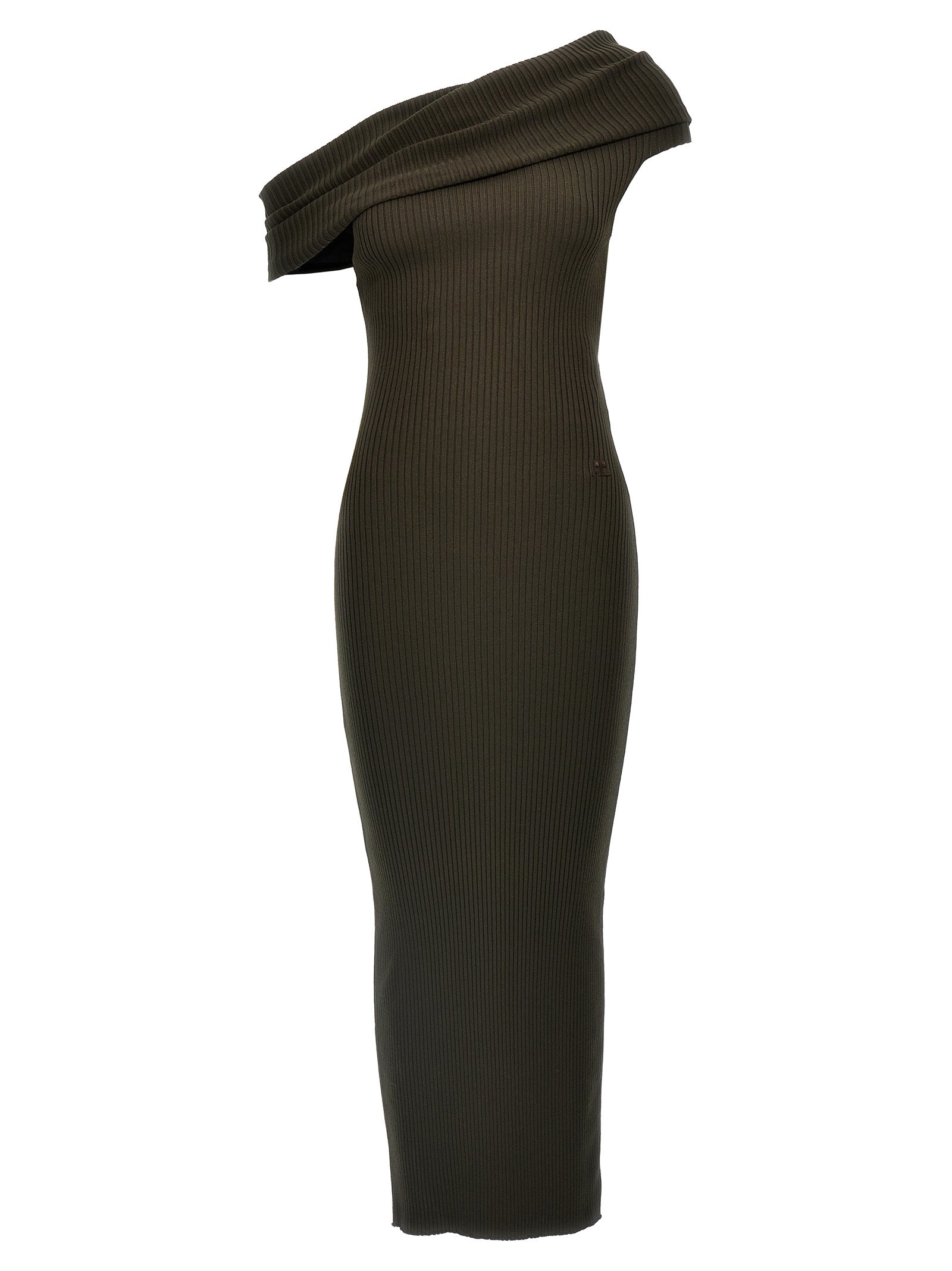 Courrèges Braunes Viskose-Maxikleid